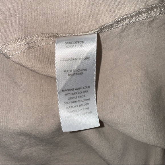 Anthropologie Evereve Ellie Poplin Blouse Beige Tan Size XS - Picture 5 of 5